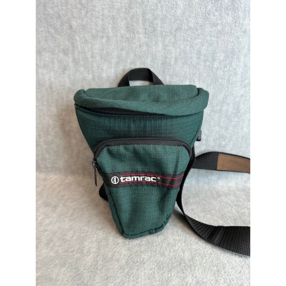 Vintage Tamrac Camera and Lens Carrying Bag Green Padded Holster Shoulder Case
